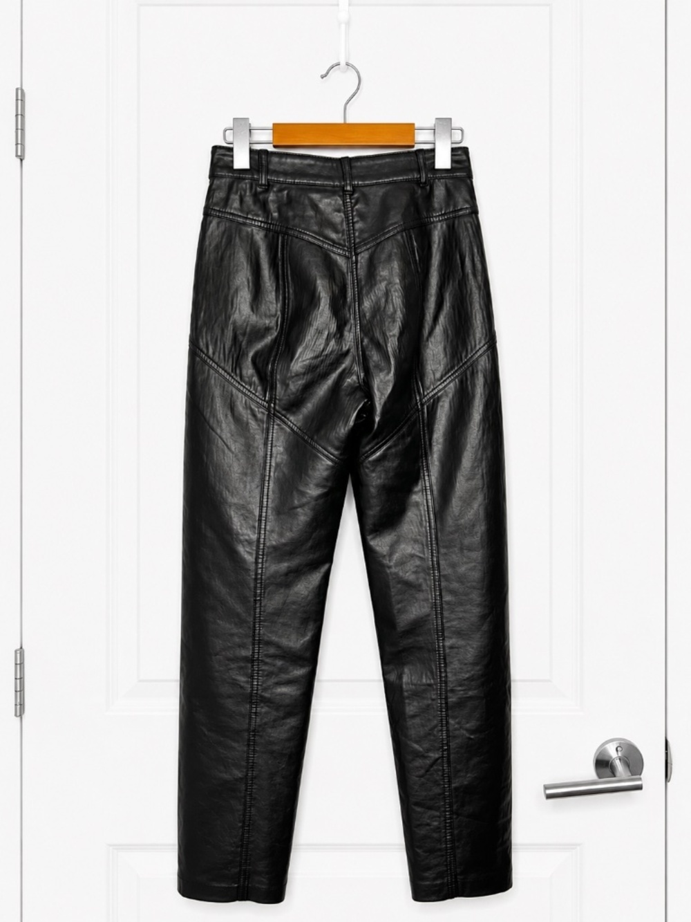 Wilfred by Aritzia Black Faux Leather High-Waisted Pants | Size 0 - Picture 2 of 7